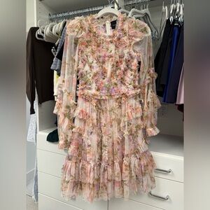 Needle & Thread Pink and Cream Floral Dress